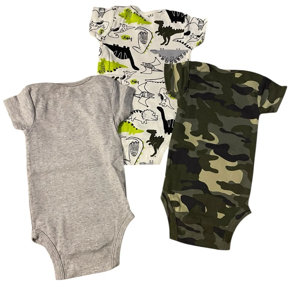 Gerber Onesies 3-Pack NWOT Baby Bodysuits Dinosaur Camo 3-6 Months‎